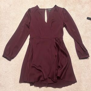 EXPRESS Brand: Burgundy Long Sleeve Dress